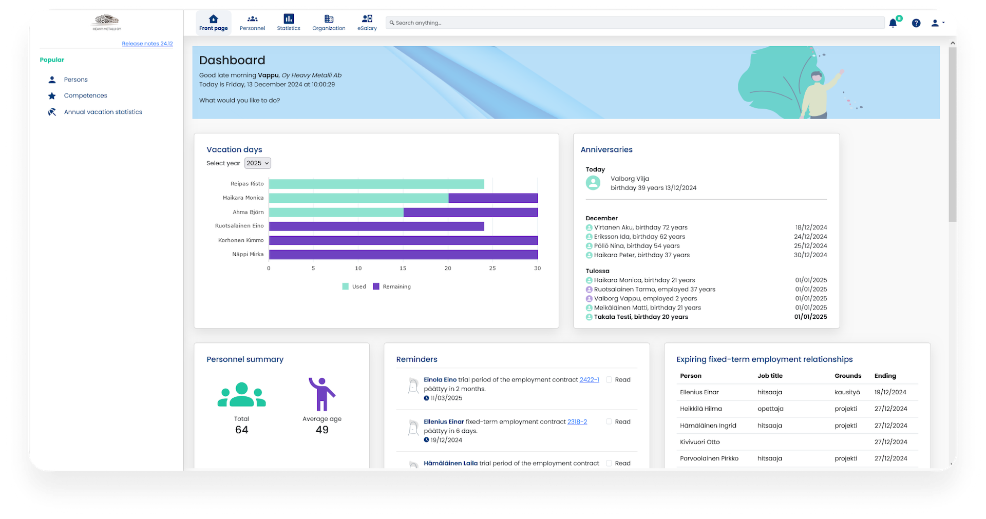 Heeros HR Dashboard